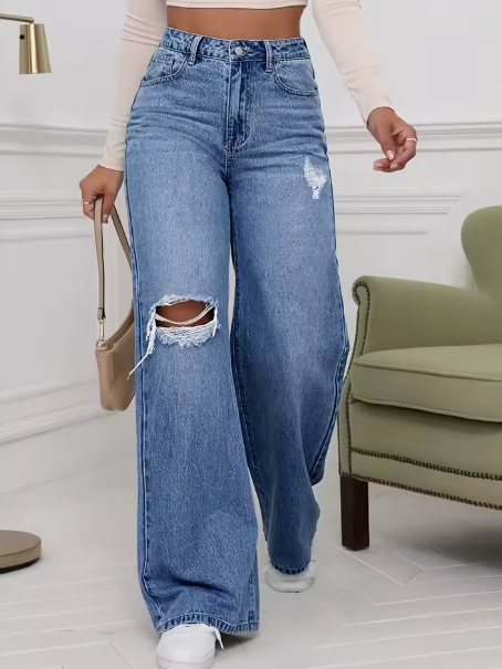 Jeans Donna Gamba Larga