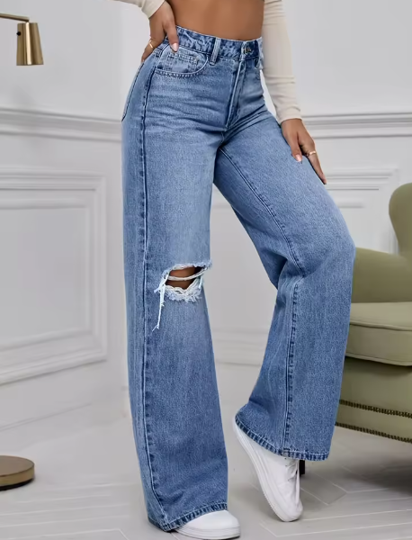 Jeans Donna Gamba Larga