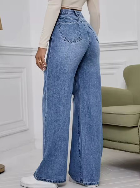Jeans Donna Gamba Larga