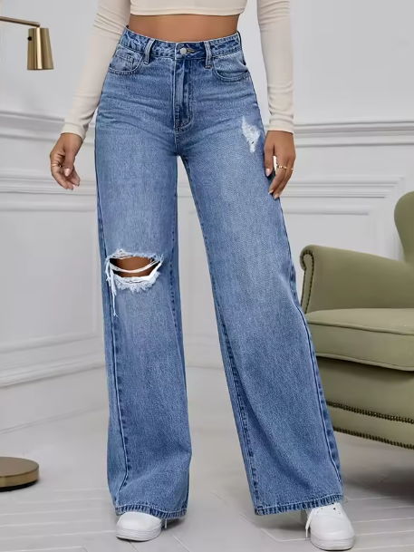Jeans Donna Gamba Larga